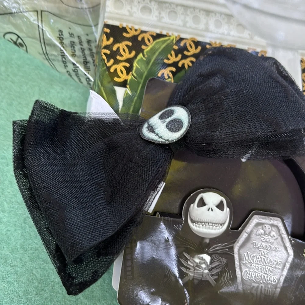 NWT Disney 30th Nightmare Before Christmas Black Headband Big Bow Jack Bats OS